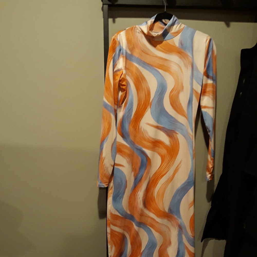 Mock neck maxi dress